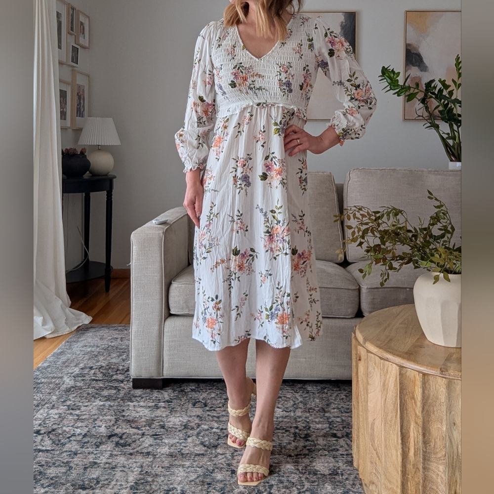 H&M Divided Floral Long Sleeve Maxi Dress, S